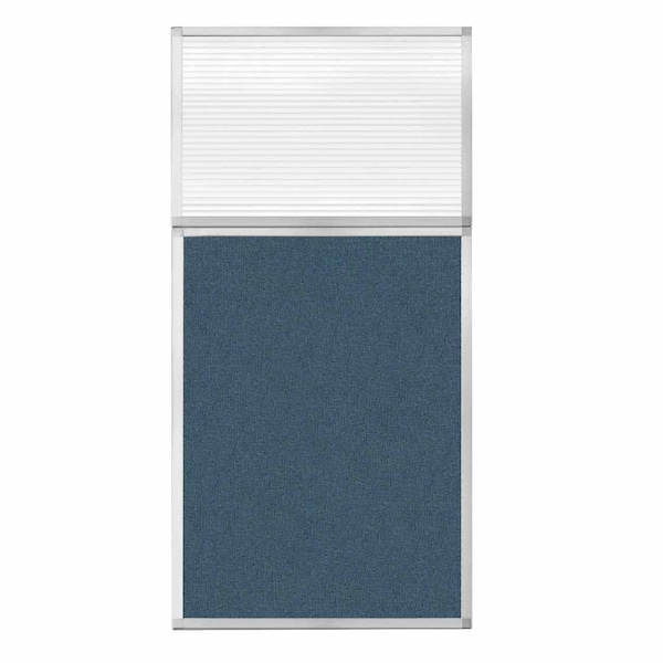 Versare Hush Panel Configurable Cubicle Partition 3' x 6' W/ Window Caribbean Fabric Clear Fluted Window 1812503-1 - main